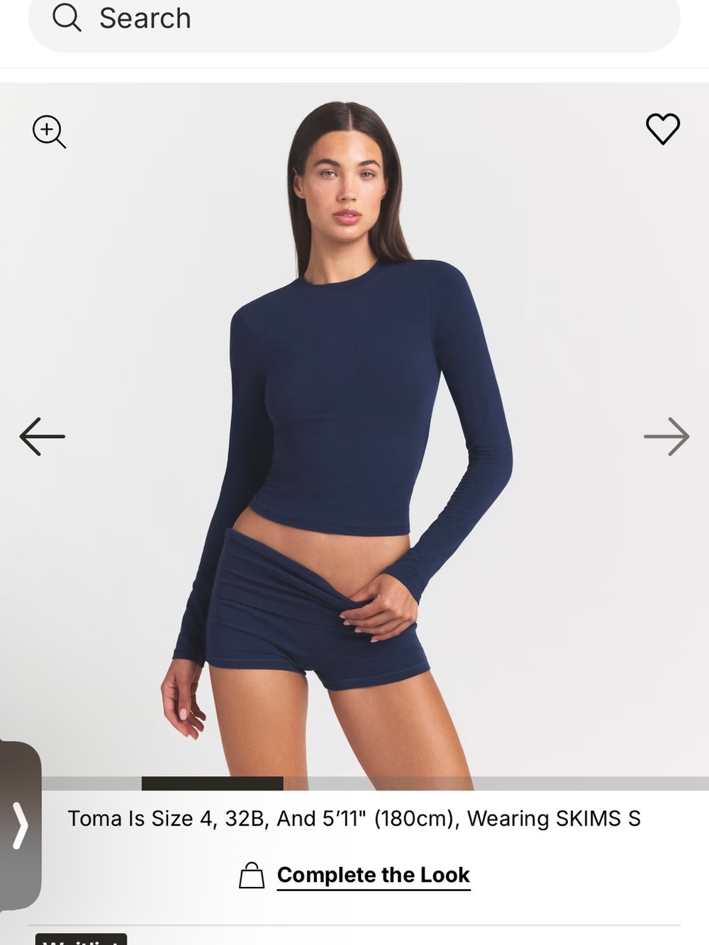 Skims fits everybody cotton jersey long sleeve NAVY